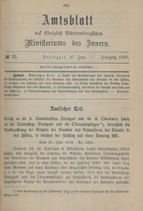 No. 15 - 21. = 27. Juni - 21. September