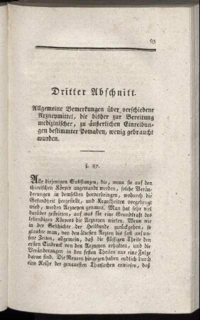 Dritter Abschnitt. Allgemeine Bemerkungen über verschiedene Arzneymittel ...