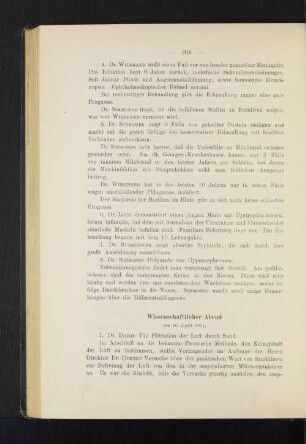 Wissenschaftlicher Abend am 16. April 1904.