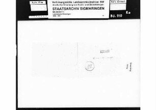 Ablösung der Fruchtbesoldung der Staatsfinanzverwaltung an die katholische Pfarrstelle Magolsheim