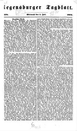 Regensburger Tagblatt : Kampf-Organ für nationale Freiheit und soziale Gerechtigkeit. 1874, 1874 = Jg. 37, 7 - 12