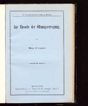 Zur Theorie der Öffnungserregung