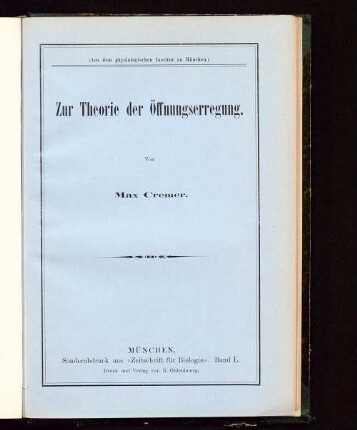 Zur Theorie der Öffnungserregung