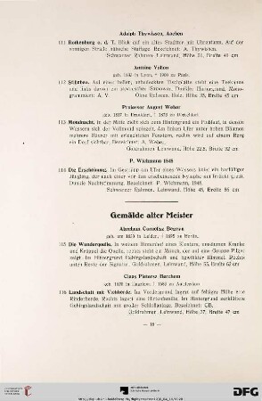 Gemälde alter Meister (Nr. 115-149)