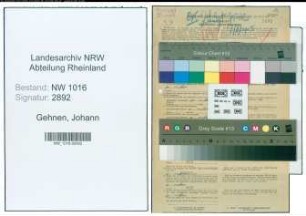 Entnazifizierung Johann Gehnen , geb. 25.01.1896 (Postschaffner)
