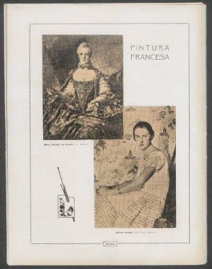 Pintura francesa - [Ilustración] : "María Adelaida de Francia" (por Nattier) [y] "Retrato anónimo" (por Pierre Laurens)