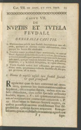 Caput VII. De Nuptiis Et Tutela Feudali