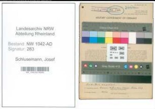 Entnazifizierung Josef Schlusemann , geb. 25.07.1915 (Verwaltungsangestellter)