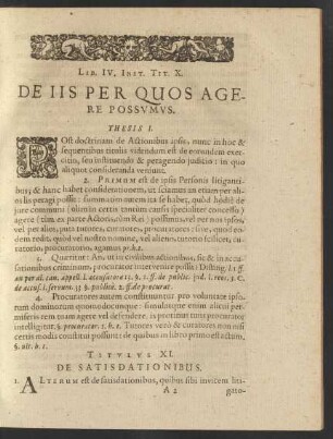 Lib. IV. Inst. Tit. X. De Iis Per Quos Agere Possumus.