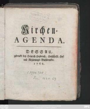 Kirchen-Agenda