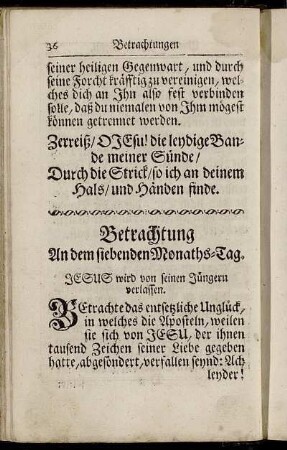 Betrachtung An dem siebenden Monaths-Tag. Jesus wird von seinen Jüngern verlassen