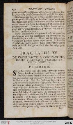 Tractatus XV. De variis pactis & contractibus, quibus voluntarie transfertur rerum dominium