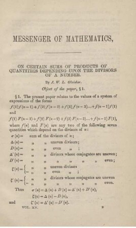 On certain sums of products of quantities depending upon the divsors of a number.