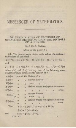 On certain sums of products of quantities depending upon the divsors of a number.