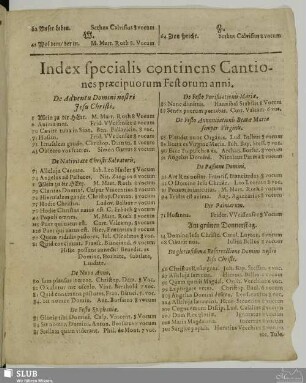 Index specialis... festorum anni