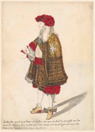 Kostümentwurf: Ludwig XIV. im Rheingrafenkleid
