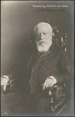Großherzog Friedrich I., sitzend, Kniestück.