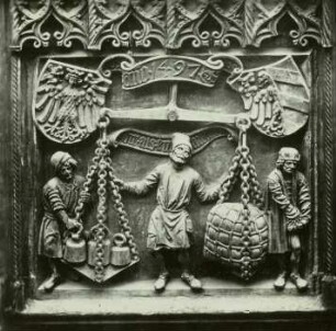 Adam Krafft: um 1460 - 1508/09. Der Wägemeister. Stadtwaage Nürnberg. Flchbild 1497.