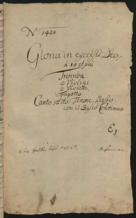 Gloria; V (4), orch, org; e-Moll