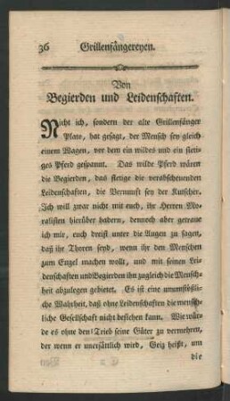 Von Begierden und Leidenschaften