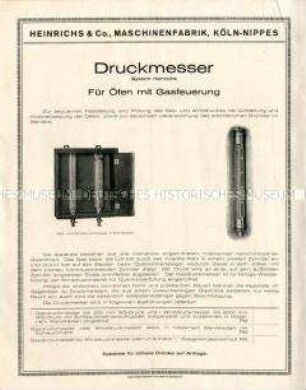 Druckmesser für Öfen mit Gasfeuerung