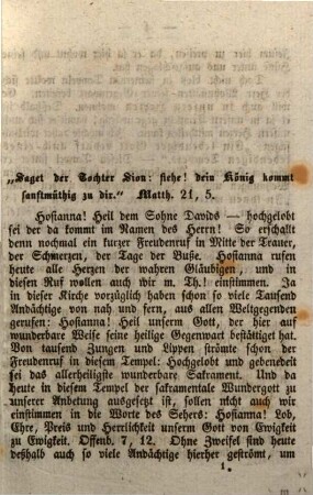 Predigt am Palmsonntage 1847 : abgehalten in der Kirche zu Heilig-Kreuz in Augsburg (bei Gelegenehit des zehnstündigen Gebetes)