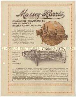 Getreidebearbeitungsgeräte von der Firma Massey-Harris und Co. in Kanada