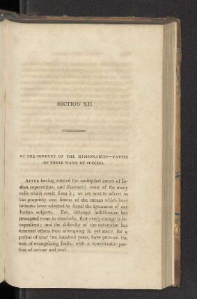 Section XII. Of the conduct of the missionaries - Causes of their want of success.