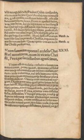 XXXI. Unam summam oportet in ecclesia Christi esse autoritatem ...