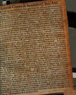 Lettre du Comte de Sunderland à un ami