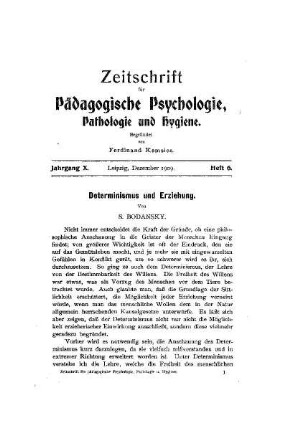 Determinismus und Erziehung