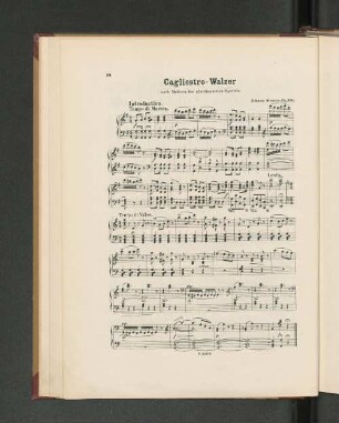 Cargliostro-Walzer nach Motiven der gleichnamigen Operette.