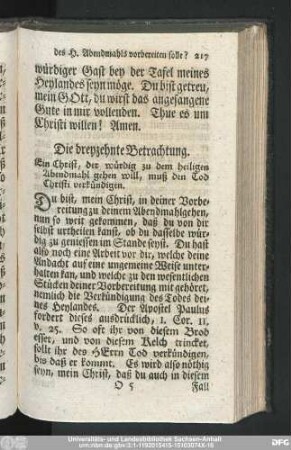 Die dreyzehnte Betrachtung.