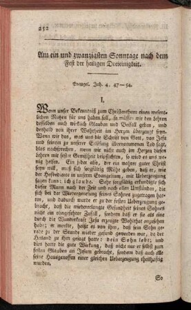Am ein und zwanzigsten Sonntage nach dem Fest der heiligen Dreieinigkeit