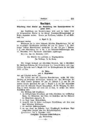 Abhaltung eines Kursus zur Ausbildung von Turnlehrerinnen im Jahre 1888 : [Amtliches]