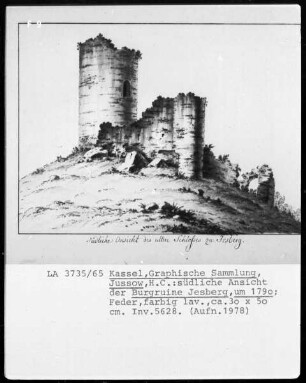 westliche Ansicht der Burgruine Jesberg