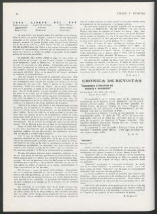 Crónica de Revistas : "Cuadernos Literarios de Oriente y Occidente" [y] "Sagitario"