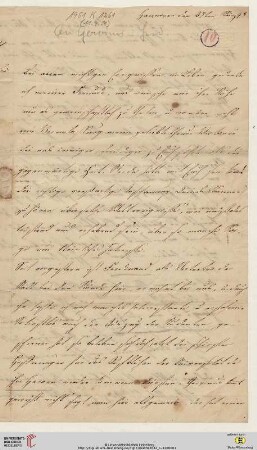 Nachlass Georg Gottfried Gervinus. Korrespondenz Carl und Sophie Oesterley/Georg Gottfried und Viktoria Gervinus: Brief von Sophie Oesterley an Viktoria Gervinus