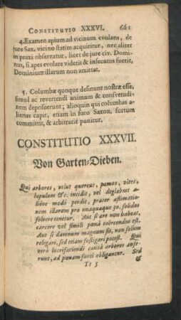 Constitutio XXXVII. Von Garten-Dieben