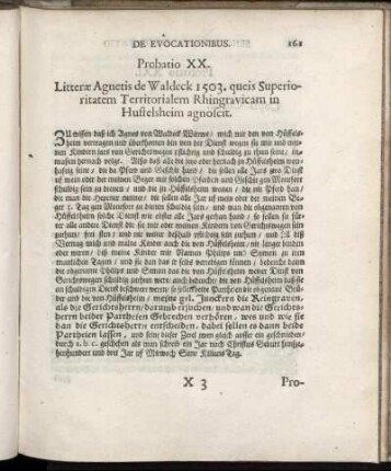 Probatio XX.