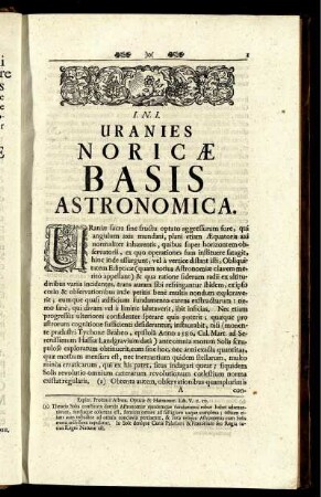 Uranies Noricae Basis Astronomica.