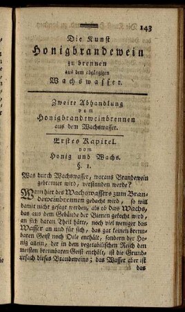 Erstes Kapitel. vom Honig und Wachs.