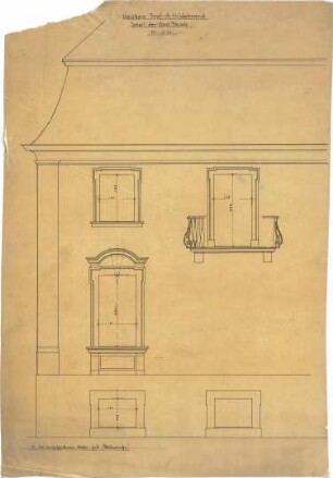 Hildebrand, Adolf von; München, Maria-Theresia-Str. 23; Wohnhaus Hildebrand - Neubau, Westfassade (Detail)