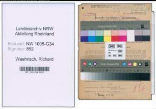 Entnazifizierung Richard Waehrisch , geb. 05.10.1893 (Baufuehrer)