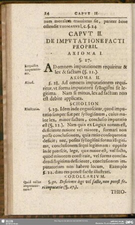 Caput II. De Imputatione Facti Proprii