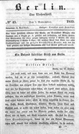 No. 45, 7. November 1835