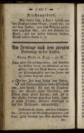 Am Freytage nach dem zweyten Sonntage in der Fasten.