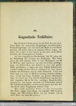 IV. Geognostische Verhältnisse