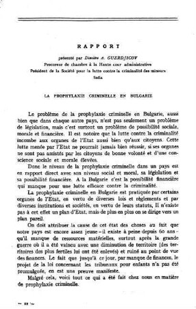161-168, Rapport: La prophylaxie criminelle en Bulgarie