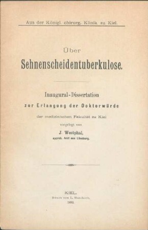 Über Sehnenscheidentuberkulose